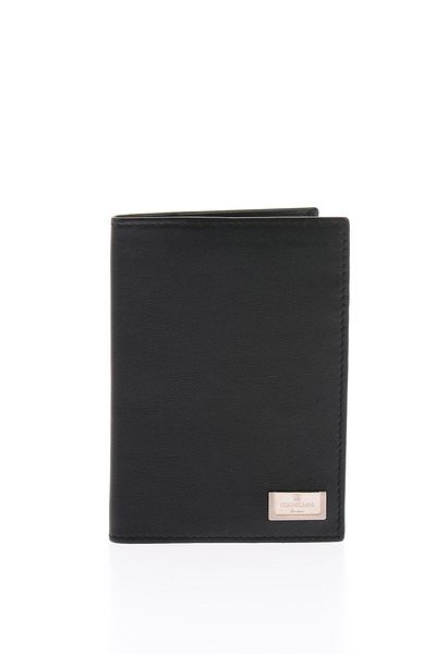 Corneliani Solid Color Leather Card Holder