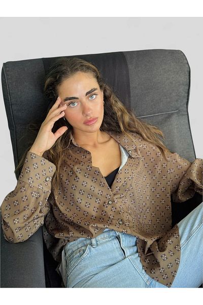Retrobird Cămașă Boyfriend Design Femei Verde măsline