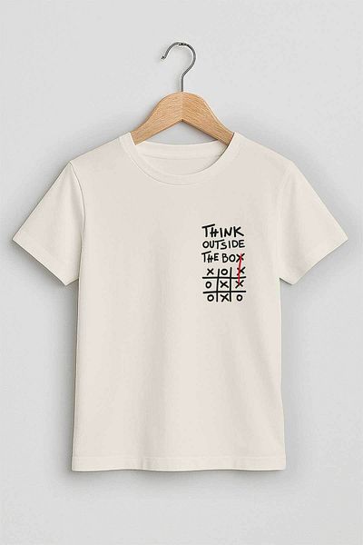 peki baby&kids Well Boy's Combed Cotton Think Outside Printed T-Shirt 19476