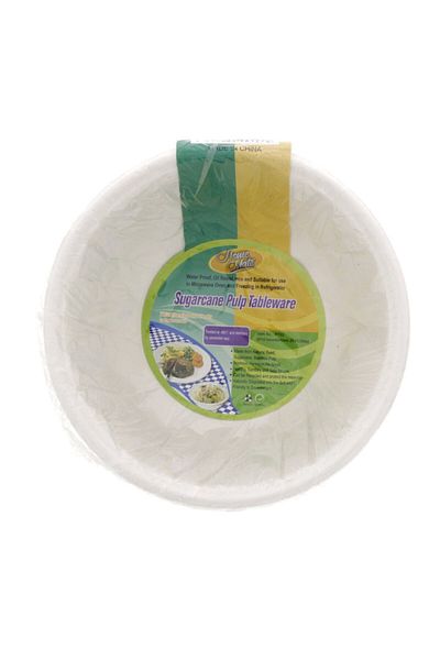 Homemate Home Mate Sugarcane Pulp Bowl 250 ml | Pack of 20 | Eco-Friendly Disposable Bowls