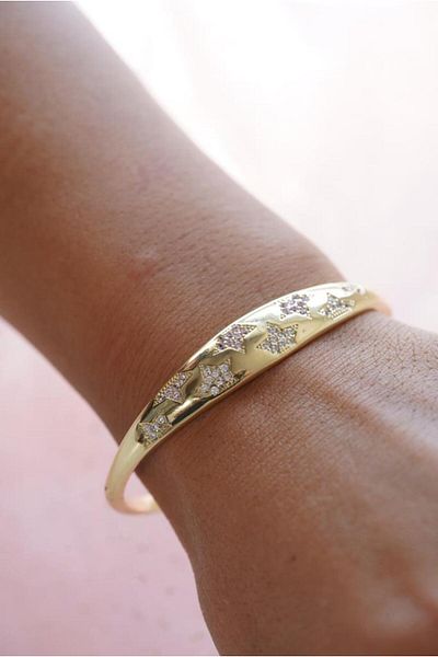 AŞIK ACCESSORIES Stoned Star Handcuff Bracelet