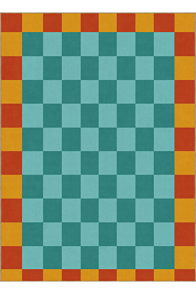 Rugs Modern Halı MOSSO Πολύχρωμα τετράγωνα με σχέδια, υφαντή βάση, μοντέρνο δ...