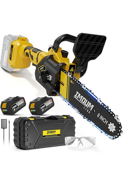 OEM 8 inch cordless chainsaw, brushless electric motor, 21V, 2 batteries 3.0Ah, Imoum Live