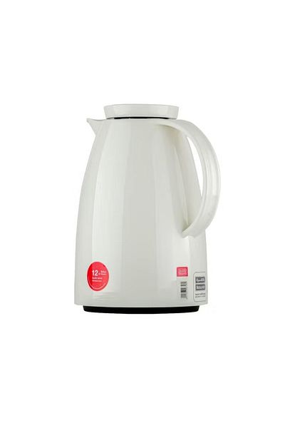 BASURRAH White Glossy Tea Thermos Set, 2 Pieces, 0.5-1 Liter