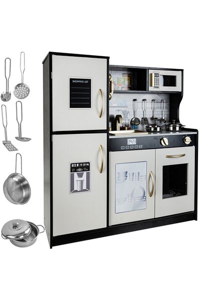 KRUZZEL Multifunctional children's kitchen, made of wood, Kruzzel, 16806, with lights
