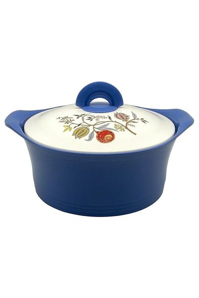 BASURRAH 3-Piece Blue Decorated Food Container Set (1L, 1.5L, 2.5L):