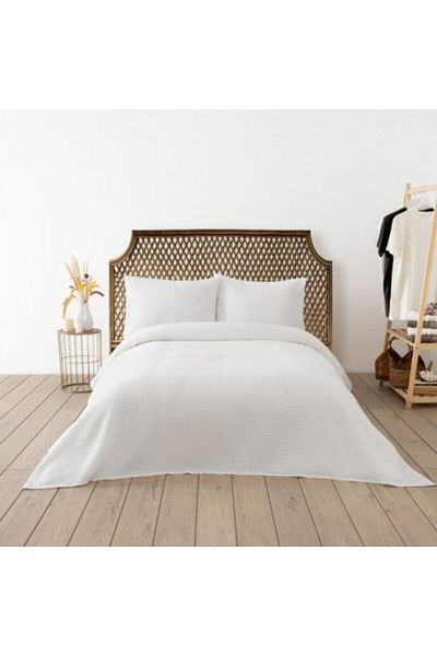 DC Home Duvet cover 200x220cm and 2 pillowcases with honeycomb texture, Waffle Alba