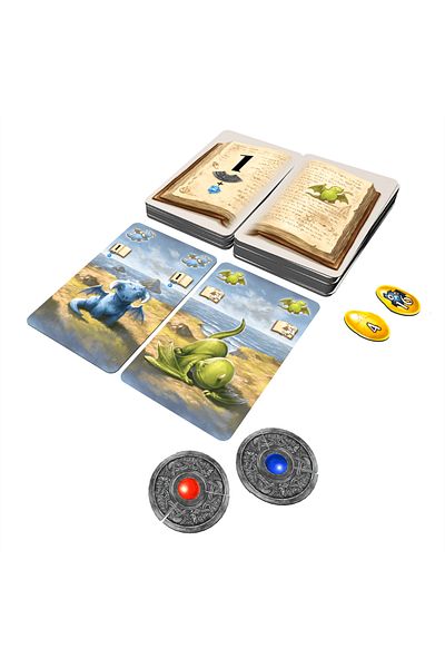 ideal STORE Board Game - Dragon Guardians idealSTORE, Includes 123 Dragon Cards, 45 Amulet Pieces,