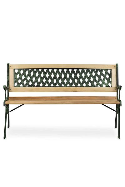 ideal STORE idealSTORE Garden Collections Garden Bench, Size 124 x 74 x 43 cm, Strong Steel Frame