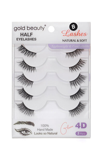 Gold Beauty Doğal Gönrümlü Takma Kirpik 5li Set 4D-B