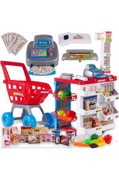 MalPlay Supermarket with cash register and shopping cart and accessories