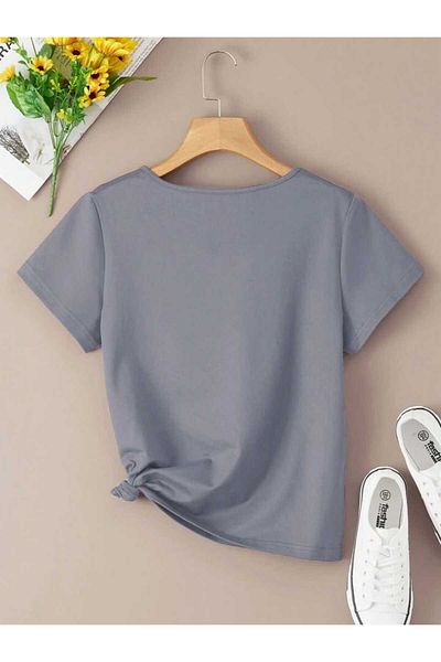 FAVORİST V-Neck (plain Patternless) Basic Cotton T-shirt