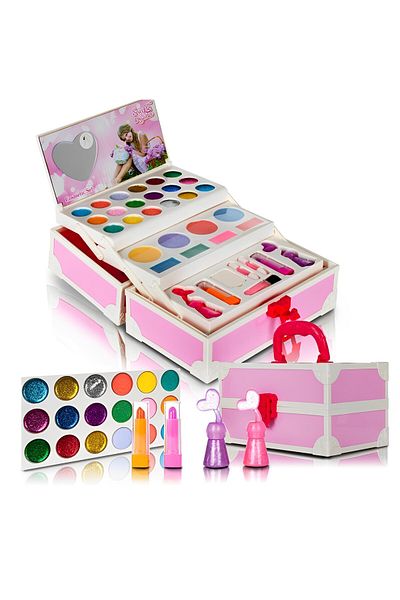 ideal STORE Glow Girs IdealStore Kids Makeup Kit, Size 25 X 14 X 12, Three Levels with 18 Eyeshadows