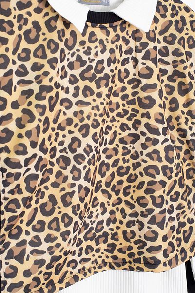 Cansın Mini White Leopard Patterned Sweater and Badi Girl's Trouser 3 Piece Set 20690