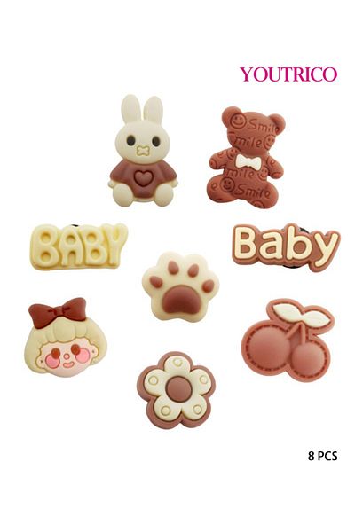 Youtrico 8pcs Cute Girl Jibbitz Charms For Crocs - Slipper Ornament