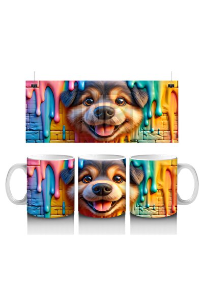 Wisdom Rain كوب كلب ملون صديق للحائط يحب الأطفال الحليب