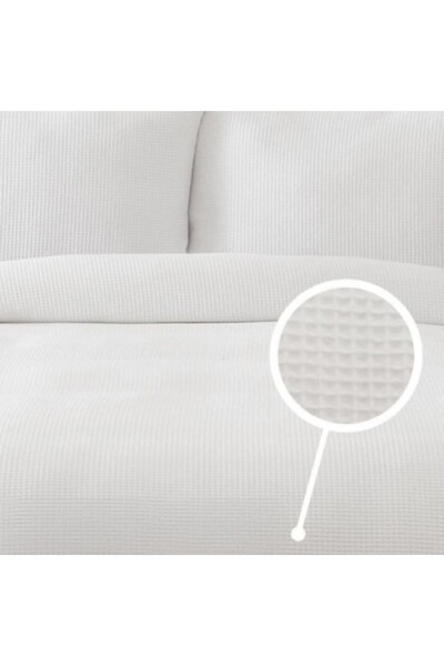 DC Home Duvet cover 200x220cm and 2 pillowcases with honeycomb texture, Waffle Alba