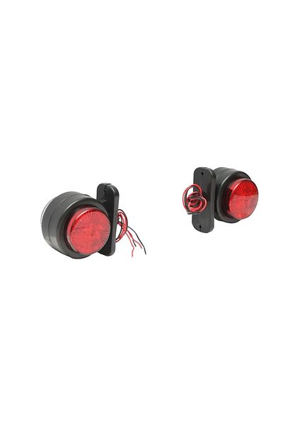 ideal STORE Set 2 Lampi laterale de gabarit cu LED 12/24V idealSTORE, Rosu-Alb, Inaltime 73mm