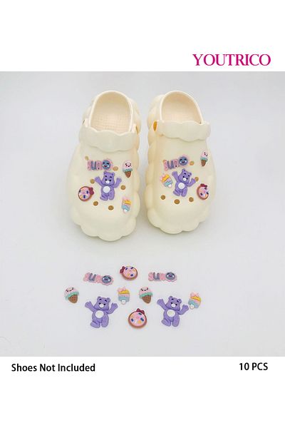 Youtrico 10pcs Purple Bear Jibbitz Charms For Crocs - Slipper Ornament