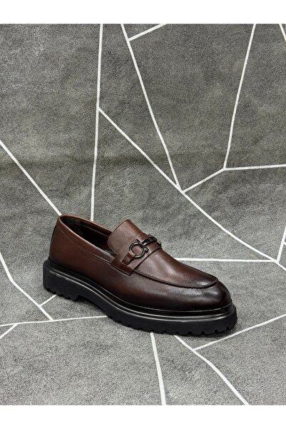 NYZ Brown Genuine Leather Buckle Eva Sole Shoes
