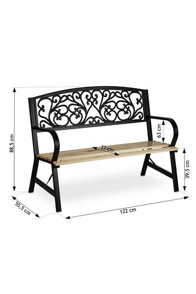 ideal STORE idealSTORE Garden Collections Garden Bench, Size 122 x 88 x 55 cm, Strong Steel Frame