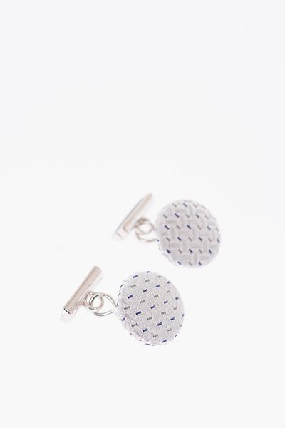 Corneliani Metal And Silk Round Cufflinks