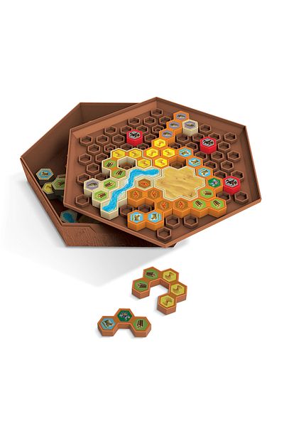 ideal STORE CATAN Board Game - Logic Puzzle, idealSTORE Includes 40 Puzzle Cards, 5 Hot Pieces, 5 C Pieces