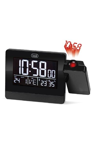 Trevi Ceiling projection clock, hygrometer, thermometer, calendar, USB with phone charger Trevi Italia 88400