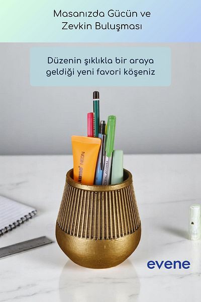 Evene Θήκη για στυλό Επιτραπέζια θήκη για στυλό Organizer Θήκη για στυλό Χρυσό Αντίκα Χρώμα Μοντέλο 88