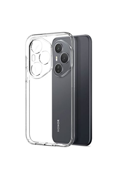 Fibaks Honor 400 Pro 5G Kılıf Kamera Korumalı Renksiz Şeffaf Esnek Silikon Kapak