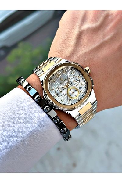 Bentini Men's Wrist Watch – Functional, Steel Band, Waterproof, 2-Year Warranty