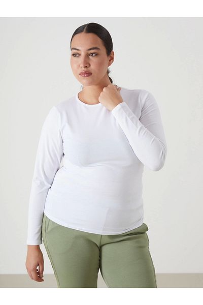 LC Waikiki Lcwaikiki Basic White Crew Neck Women's Body
