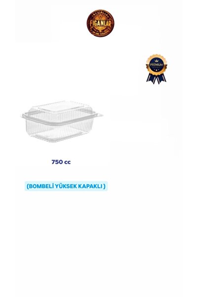 figanlar ambalaj Bombeli High Lid 750Cc Leak Proof Plastic Container 100 Pieces