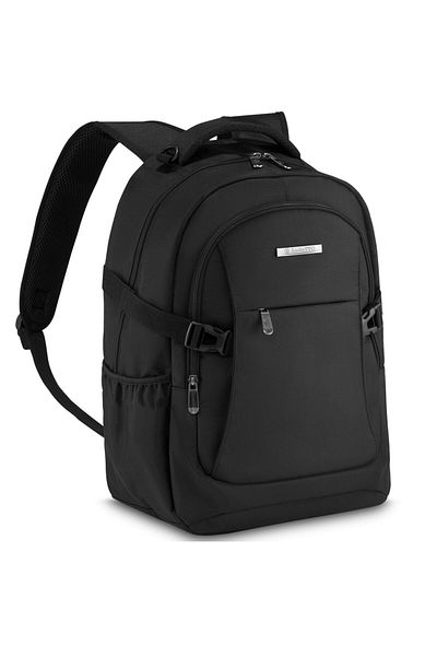 zagatto Rucsac școlar unisex, negru, buzunar pentru laptop de 17”, impermeabil, 5 compartimente, ZG865