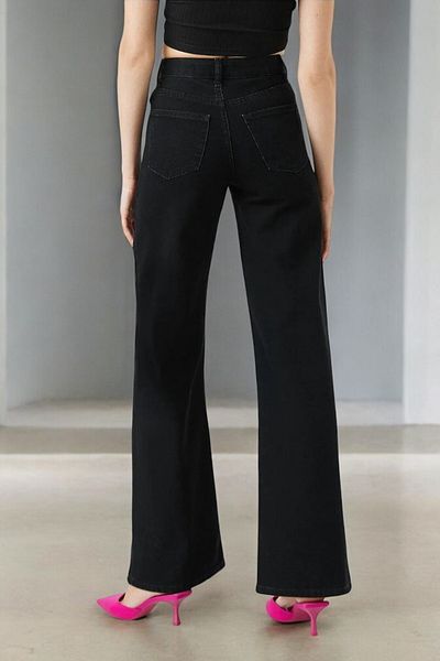 Livik Danielle Young Girl Black High Waist Lycra Comfortable Wide Leg Jeans