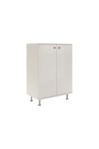 haaus.ro Corp Baie Zaria, 2 Usi, Alb lucios/Alb, MDF, L 60 x l 35 x H 85 cm