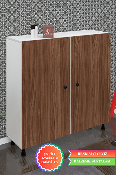 Kenzlife Ayakkabılık Merkub6 Cvzbyz 98*100*32 Kapaklı 6 Raflı 30 Çift Ayakkab...