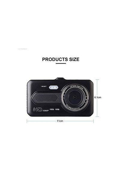 ideal STORE Set of 2 idealSTORE car DVR HD cameras, Rear view camera function, 4 inch screen, Front + Rear recording