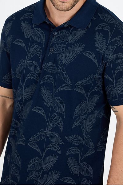 Rodi Men's Polo Neck Patterned T-Shirt – 95% Cotton 5% Elastane – Stylish, Flexible and Comfortable Short Sleeve T-Shirt 0033