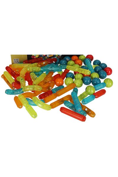 ideal STORE idealStore StiksMag Magnetic Blocks, 102 Elements with Lights, Can Create Multiple Figures and Buildings