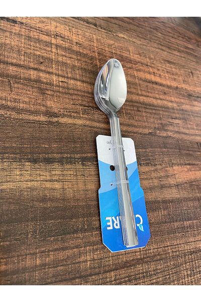 ENASHOP Stainless Steel Dessert Spoon Set – 12 Pieces – Classic Flat Model