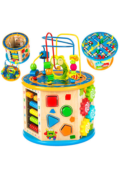 kinderplay Πολυλειτουργικό, διαδραστικό και εκπαιδευτικό ξύλινο παιχνίδι, 8 τρόποι παιχνιδιού Kinderplay GS0008