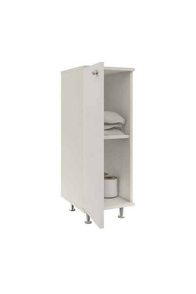haaus.ro Corp Baie Zaria, 1 Usa, Alb lucios/Alb, MDF, L 30 x l 35 x H 85 cm