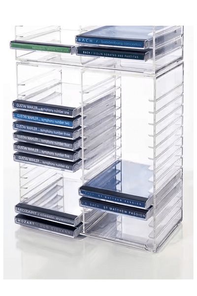 Generic Clear Acrylic CD Rack – 3mm Thick, Sleek Organizer for CDs, 270×125×220mm
