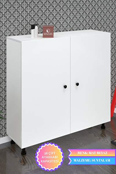 Kenzlife Ayakkabılık Yemeni6 Byzbyz 98*120*32 Kapaklı 6 Raflı 36 Çift Ayakkabı Kapasitesi