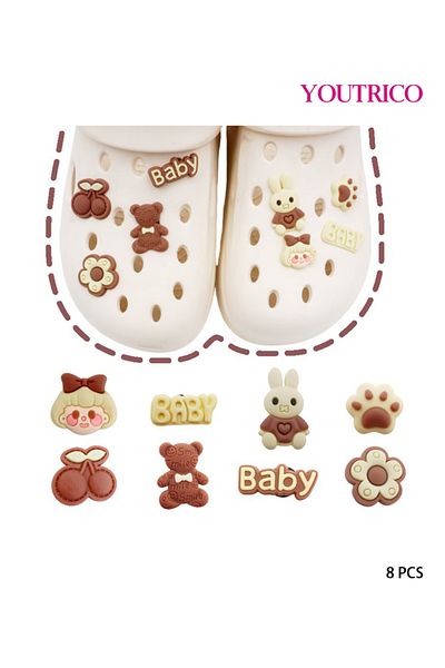 Youtrico 8pcs Cute Girl Jibbitz Charms For Crocs - Slipper Ornament