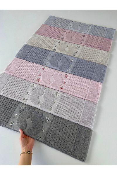 sarra Mysoft 50X70 Embroidered Foot Towel - Stone