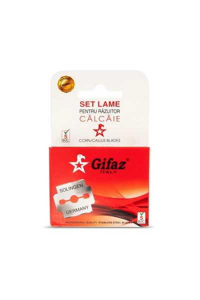 Gifaz İtaly Replacement Blades for Stainless Steel Heel Skin Scraper, 5 Pieces, Gifaz Italy