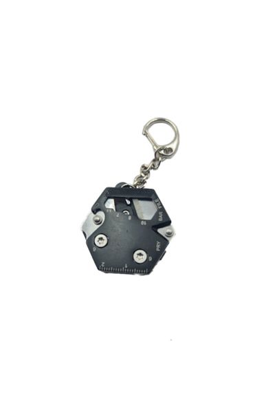 dalimag Breloc Multifunctional 14 in 1, Otel Inoxidabil, 4 cm, Negru, Dalimag