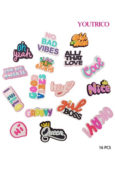 Youtrico 16pcs Alphabet Letter Jibbitz Charms For Crocs - Slipper Ornament